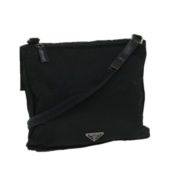 PRADA Shoulder Bag Nylon Black Auth - Picture 1 of 16
